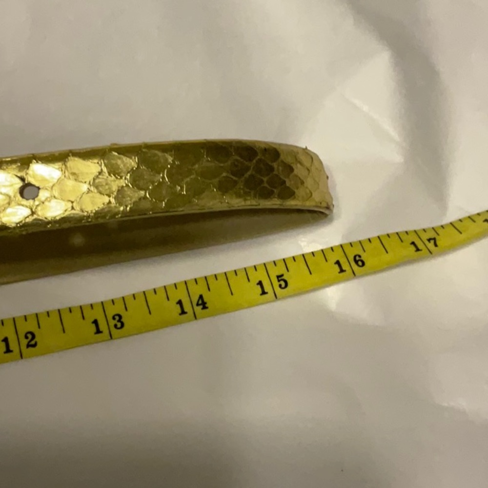 Vintage Kenneth Jay Lane Gold Snakeskin Belt With Embellished Buckle - Picture 5 of 8